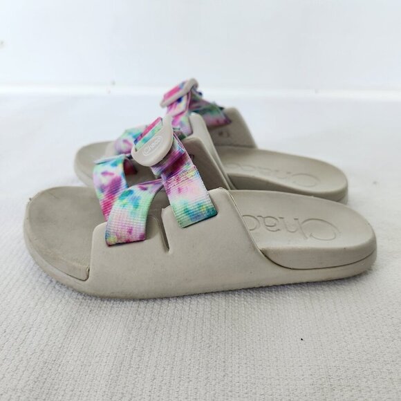 Chaco Girls Youth Size 1 Tie Dye Slide Sandals Chillos Slip On Sport Comfort  - - Picture 5 of 8